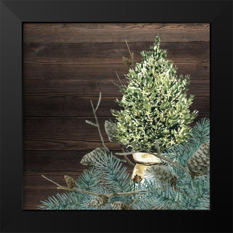 Winter Owl Blues 4 Black Modern Wood Framed Art Print by Allen, Kimberly