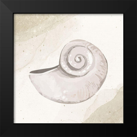 Calming Shell 1 Black Modern Wood Framed Art Print by Allen, Kimberly