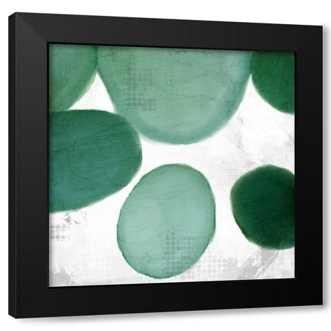 Geo Greens 2 Black Modern Wood Framed Art Print with Double Matting by Allen, Kimberly