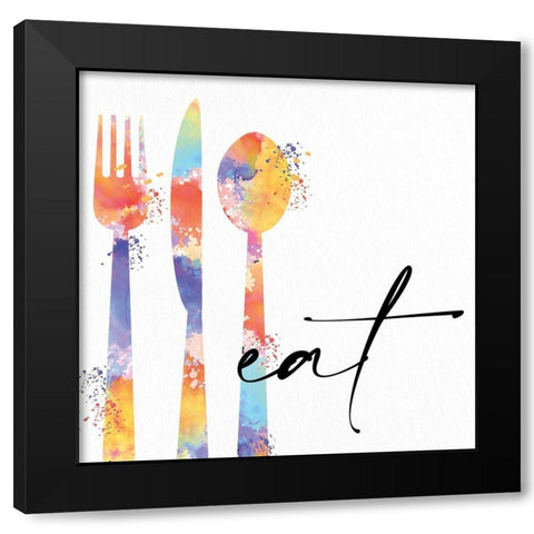 Eat 1 Black Modern Wood Framed Art Print by Allen, Kimberly