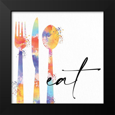 Eat 1 Black Modern Wood Framed Art Print by Allen, Kimberly