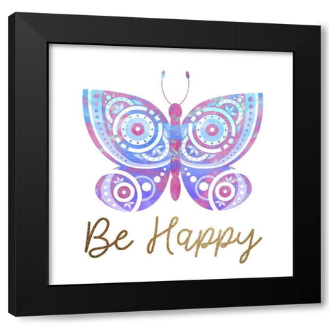 Be Butterflies 2 Black Modern Wood Framed Art Print by Allen, Kimberly