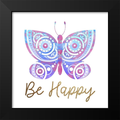 Be Butterflies 2 Black Modern Wood Framed Art Print by Allen, Kimberly