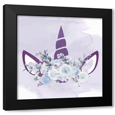 Magical Unicorn 2 Black Modern Wood Framed Art Print by Allen, Kimberly