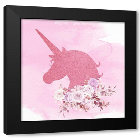 Magical Unicorn 5 V2 Black Modern Wood Framed Art Print with Double Matting by Allen, Kimberly