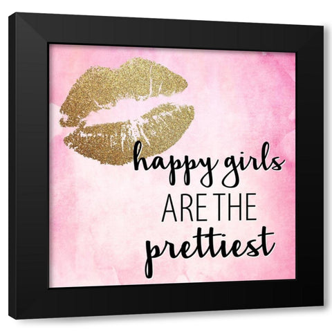 Hello Happy 2 Black Modern Wood Framed Art Print by Allen, Kimberly