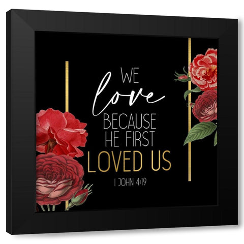 Loved 1 Black Modern Wood Framed Art Print by Allen, Kimberly