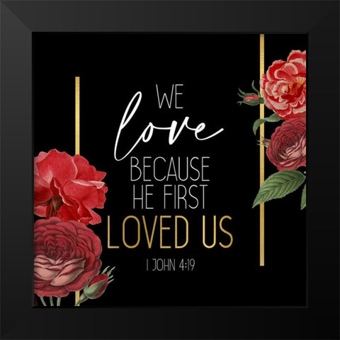 Loved 1 Black Modern Wood Framed Art Print by Allen, Kimberly