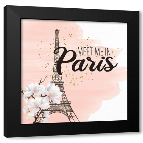 Magnolia Paris 1 Black Modern Wood Framed Art Print with Double Matting by Allen, Kimberly
