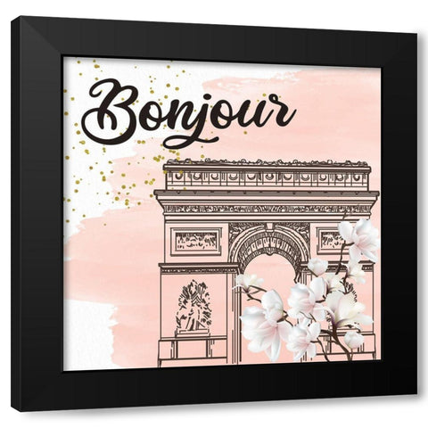 Magnolia Paris 2 Black Modern Wood Framed Art Print with Double Matting by Allen, Kimberly