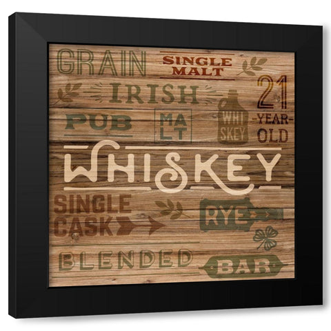 Whiskey Wood Black Modern Wood Framed Art Print by Allen, Kimberly