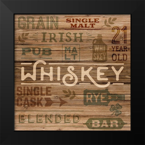 Whiskey Wood Black Modern Wood Framed Art Print by Allen, Kimberly