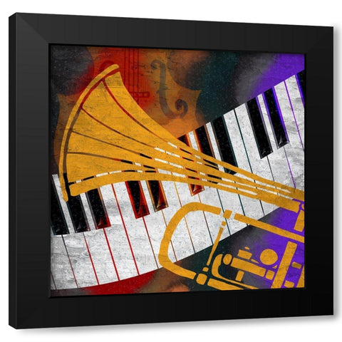Jazz Flow 1 Black Modern Wood Framed Art Print with Double Matting by Allen, Kimberly