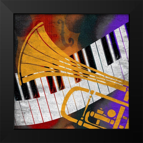Jazz Flow 1 Black Modern Wood Framed Art Print by Allen, Kimberly