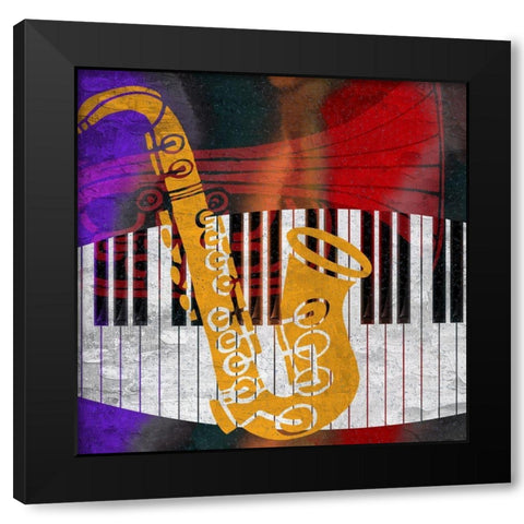 Jazz Flow 2 Black Modern Wood Framed Art Print with Double Matting by Allen, Kimberly