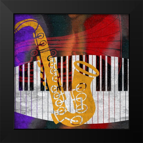 Jazz Flow 2 Black Modern Wood Framed Art Print by Allen, Kimberly