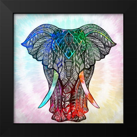 Elephant Mandala Black Modern Wood Framed Art Print by Allen, Kimberly