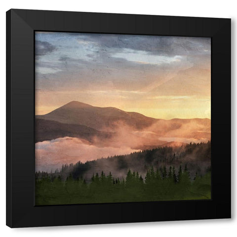 Mountain View Black Modern Wood Framed Art Print with Double Matting by Allen, Kimberly