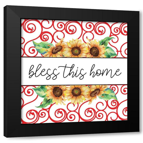 Sunflower Plaid 1 Black Modern Wood Framed Art Print with Double Matting by Allen, Kimberly