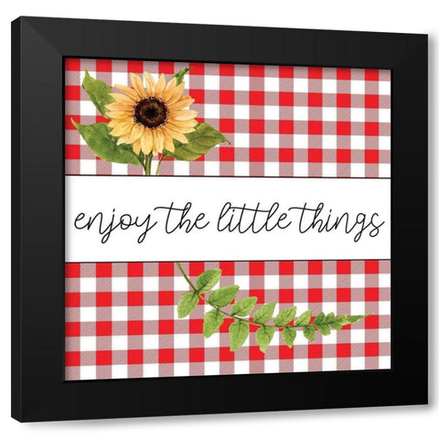 Sunflower Plaid 2 Black Modern Wood Framed Art Print with Double Matting by Allen, Kimberly