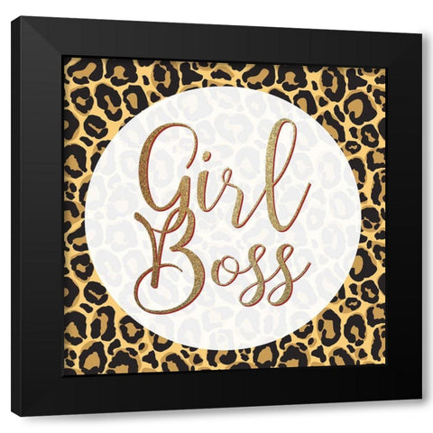 Girl Boss Leopard 2 Black Modern Wood Framed Art Print with Double Matting by Allen, Kimberly