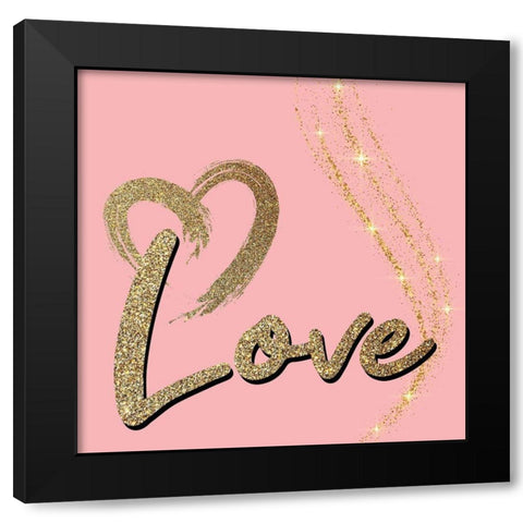 Love Glitter 3 Black Modern Wood Framed Art Print by Allen, Kimberly