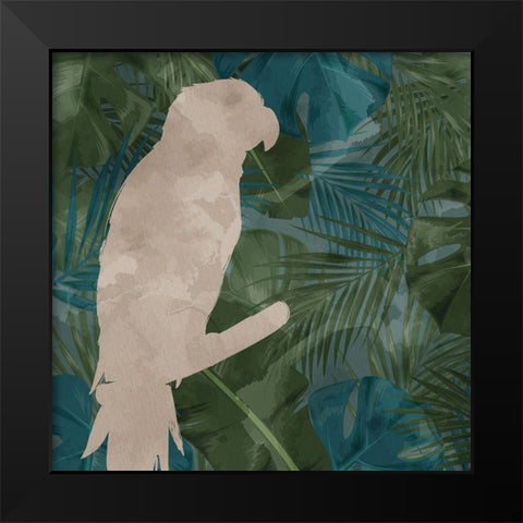 Parrot Silhouette 1 Black Modern Wood Framed Art Print by Allen, Kimberly