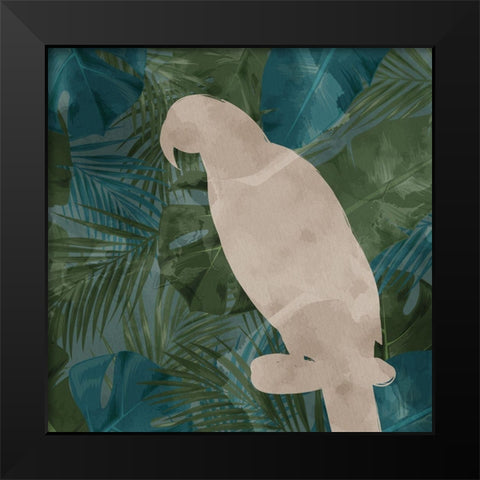 Parrot Silhouette 2 Black Modern Wood Framed Art Print by Allen, Kimberly