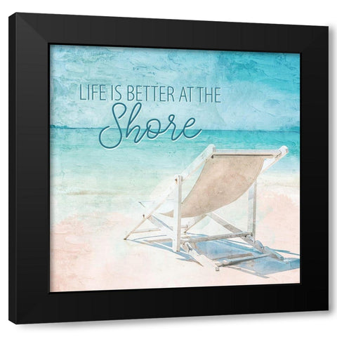 Life At The Shore Black Modern Wood Framed Art Print by Allen, Kimberly