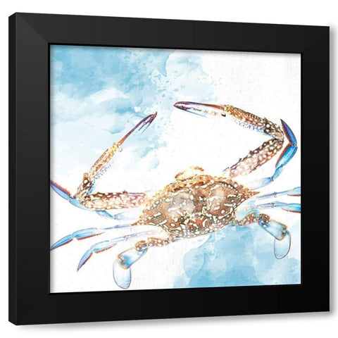 Crab Black Modern Wood Framed Art Print by Allen, Kimberly