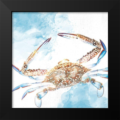 Crab Black Modern Wood Framed Art Print by Allen, Kimberly
