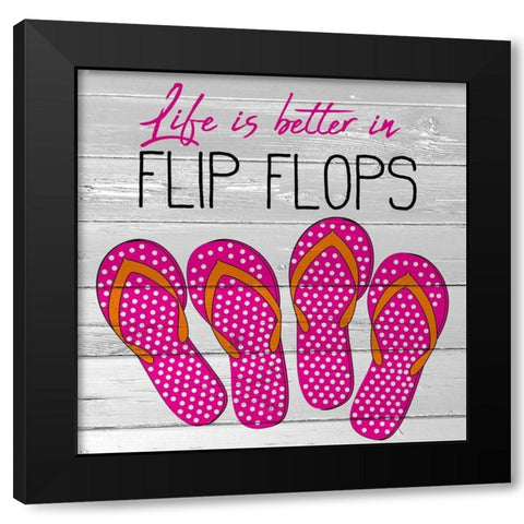 Flip Flops Black Modern Wood Framed Art Print by Allen, Kimberly