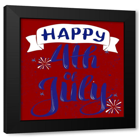 Happy 4th 2 Black Modern Wood Framed Art Print by Allen, Kimberly