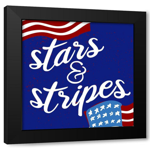 Happy 4th 3 Black Modern Wood Framed Art Print by Allen, Kimberly