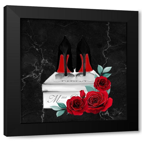 Red Rose Heels 1 Black Modern Wood Framed Art Print by Allen, Kimberly