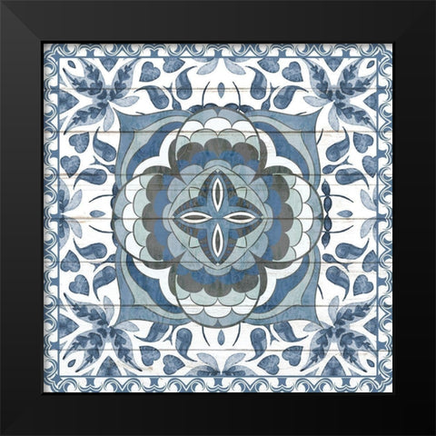 Blue Tiles 2 Black Modern Wood Framed Art Print by Allen, Kimberly