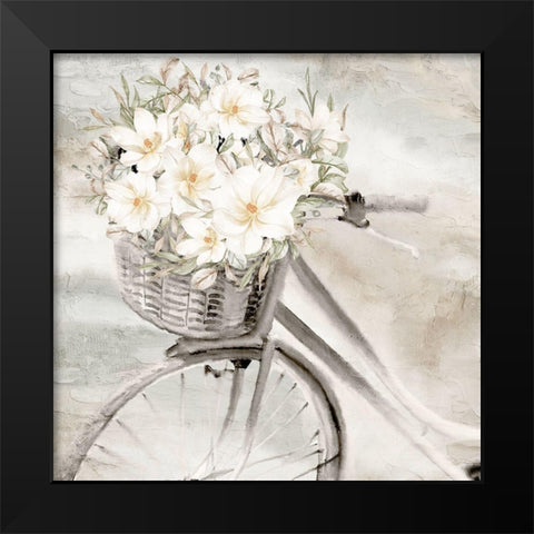 Flower Bike Black Modern Wood Framed Art Print by Allen, Kimberly