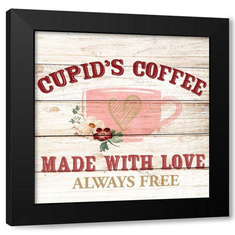Cupids Coffee Black Modern Wood Framed Art Print with Double Matting by Allen, Kimberly