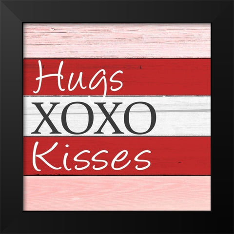Hugs Kisses Black Modern Wood Framed Art Print by Allen, Kimberly