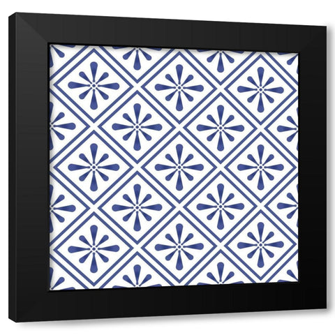 Greek Tile 2 Black Modern Wood Framed Art Print with Double Matting by Allen, Kimberly