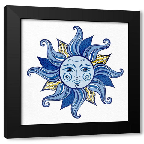 SunFace Black Modern Wood Framed Art Print by Allen, Kimberly