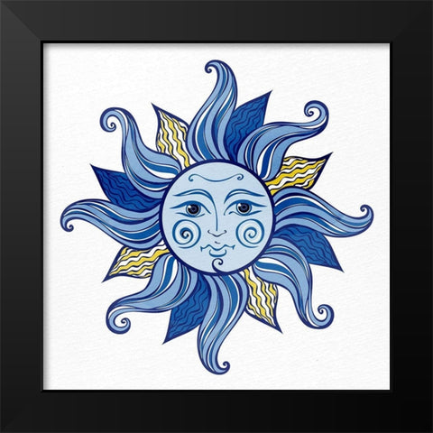 SunFace Black Modern Wood Framed Art Print by Allen, Kimberly