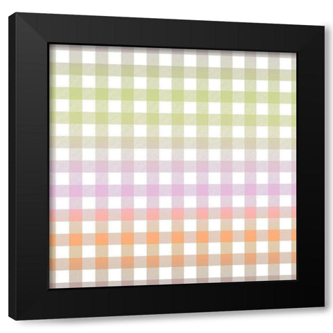 Gradient Checks Black Modern Wood Framed Art Print with Double Matting by Allen, Kimberly