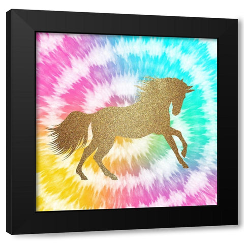 Tie Dye Unicorn 1 Black Modern Wood Framed Art Print with Double Matting by Allen, Kimberly