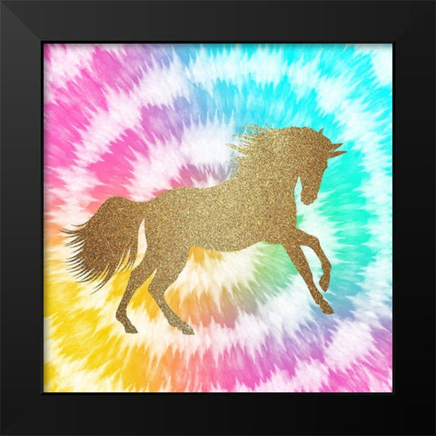 Tie Dye Unicorn 1 Black Modern Wood Framed Art Print by Allen, Kimberly
