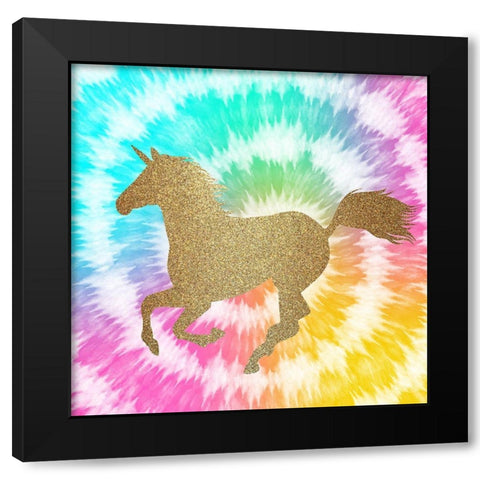 Tie Dye Unicorn 3 Black Modern Wood Framed Art Print by Allen, Kimberly
