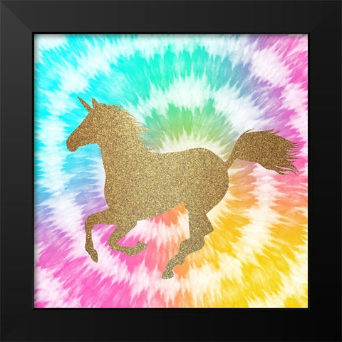 Tie Dye Unicorn 3 Black Modern Wood Framed Art Print by Allen, Kimberly