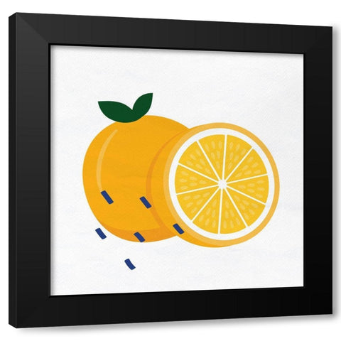 Orange Slice 1 Black Modern Wood Framed Art Print with Double Matting by Allen, Kimberly