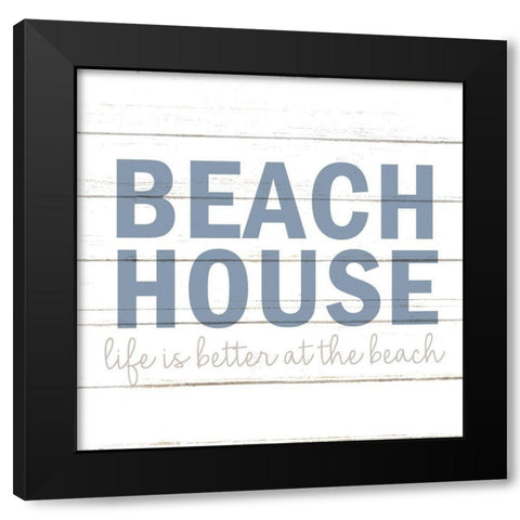 Beach House Black Modern Wood Framed Art Print with Double Matting by Allen, Kimberly