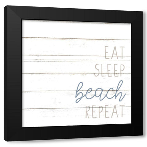 Beach Repeat Black Modern Wood Framed Art Print with Double Matting by Allen, Kimberly